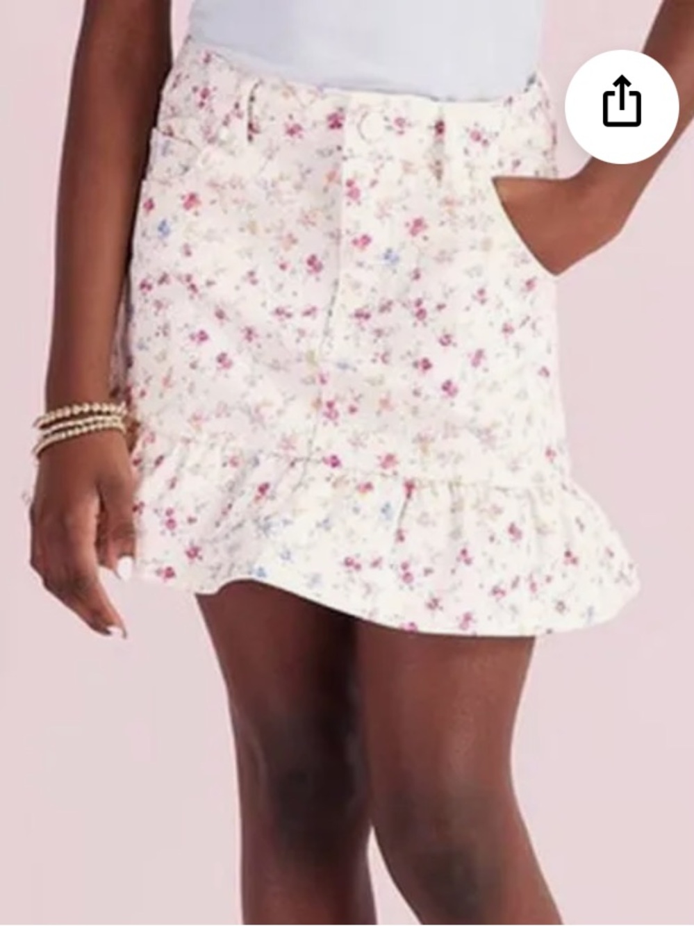 [LoveShackFancy] |for Target| Girls Olivia Patchwork Ruffle Hem Denim Skirt